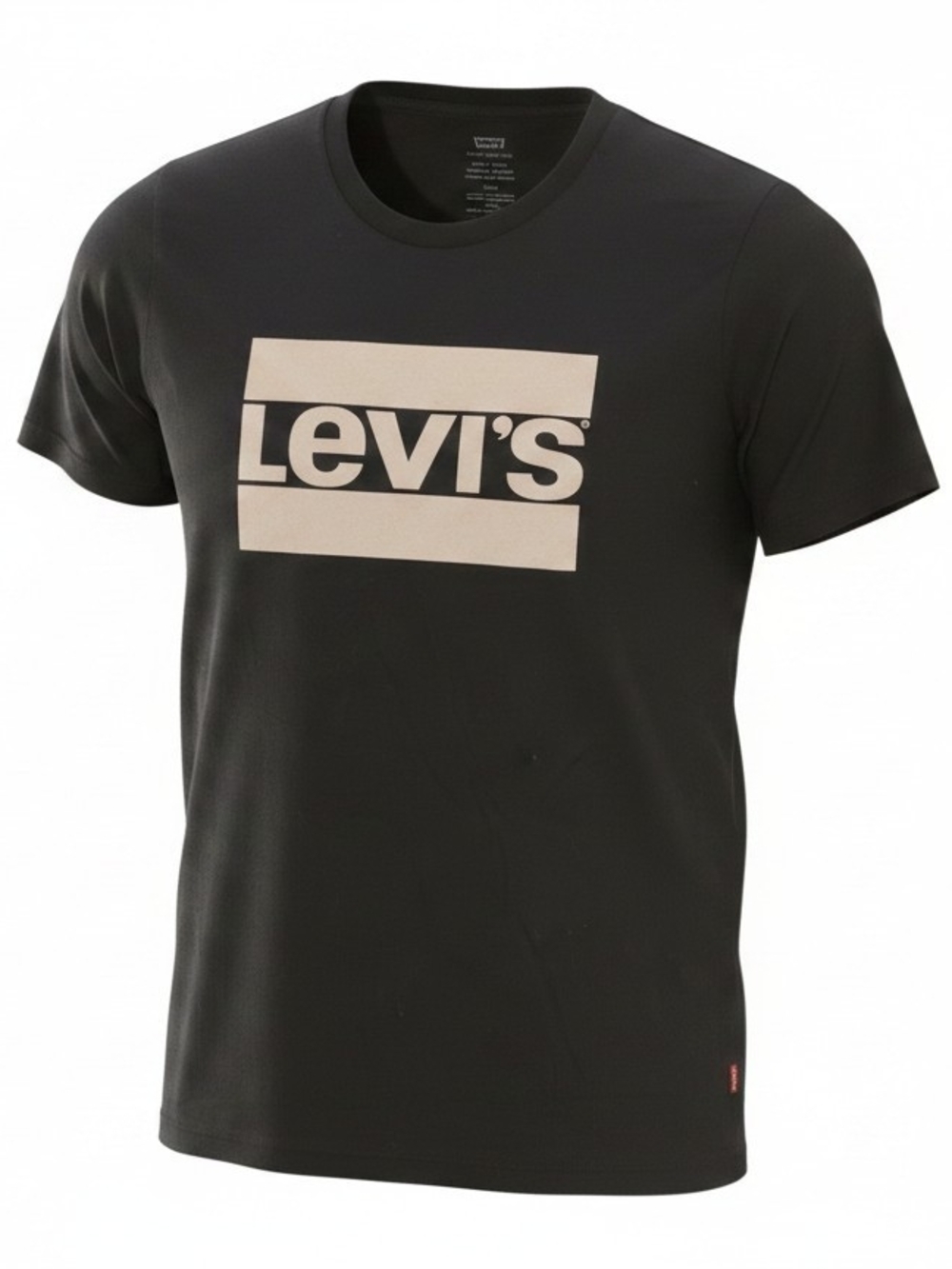 Levi's Black Tee with Cream Box Logo